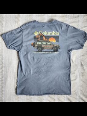 Columbia Men’s M Always Outside 4x4 Overland Graphic T-Shirt Blue Gray